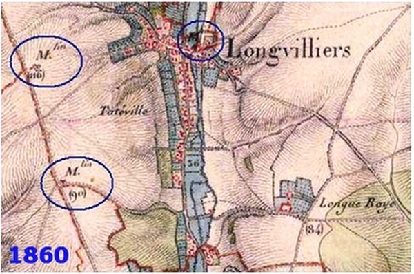 Longvillers - Les moulins 1860